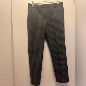 Theory size 6 black/gray/blue straight leg crop trousers.